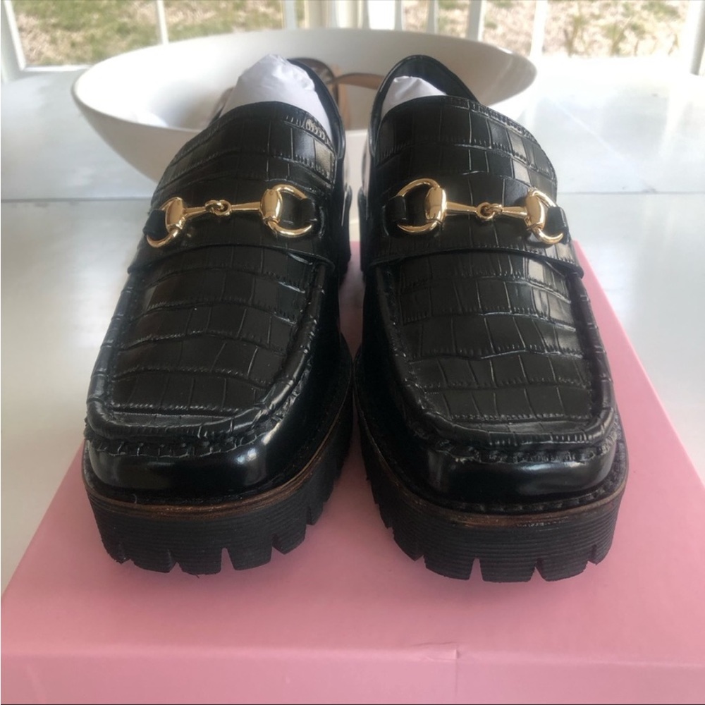 Intentionally Blank HK-2 Lug Sole Embossed Croc Loafer.  NWT.